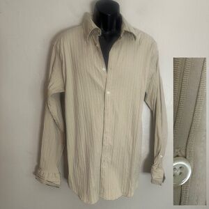 Fumagalli Stretch Textured Long Sleeve Shirt XL Gently worn 49% cotton/48% poly